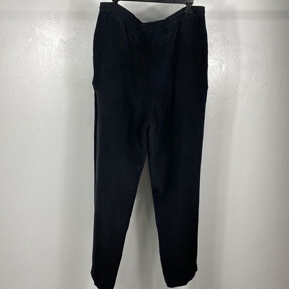 Laura Leigh Ltd Silk Black High Rise Straight Leg Pants Size M - Picture 2 of 8